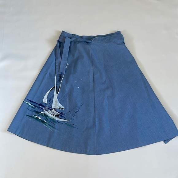 Hand Painted Vintage Wrap Skirt - Picture 1 of 8